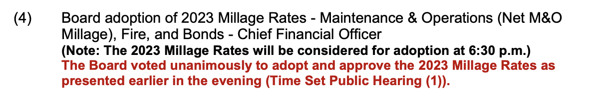 2025 millage rate vote